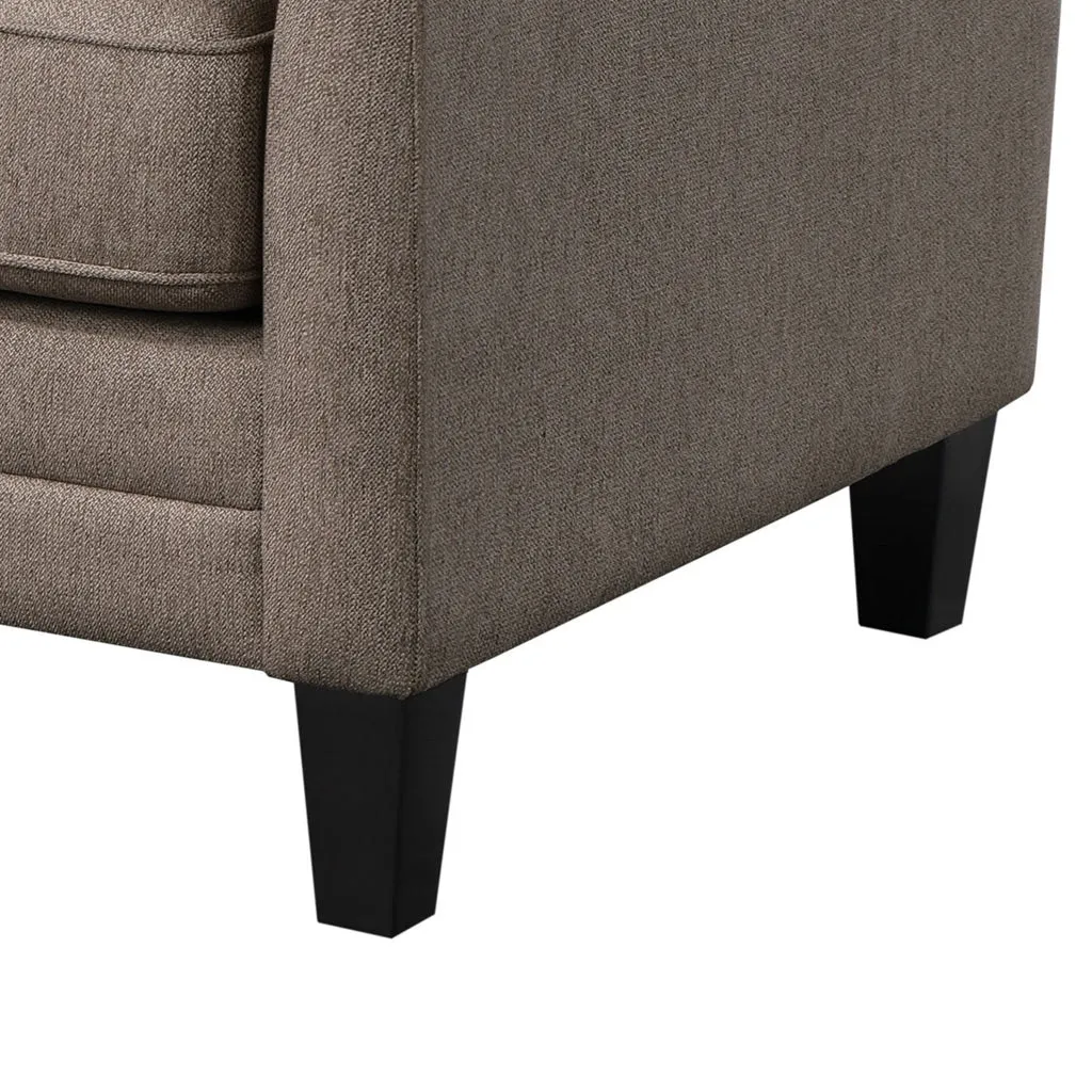 Iam 29 Inch  Accent Club Chair, Sloped Arms, Padded Camel Brown Upholstery By Casagear Home