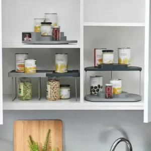Joseph Joseph Cupboard Store Grey Multi-Purpose Rotating Organiser | 2 Tier