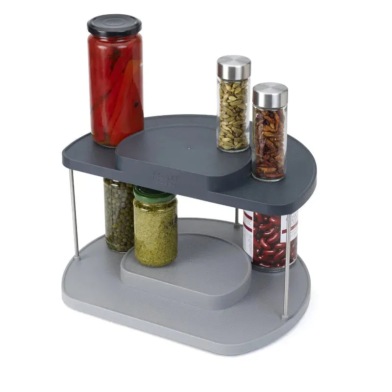 Joseph Joseph Cupboard Store Grey Multi-Purpose Rotating Organiser | 2 Tier