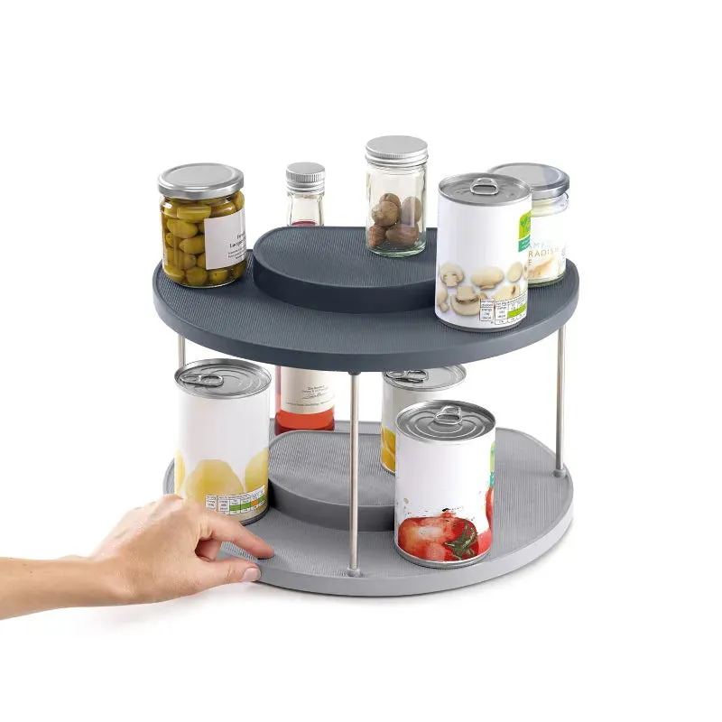 Joseph Joseph Cupboard Store Grey Multi-Purpose Rotating Organiser | 2 Tier