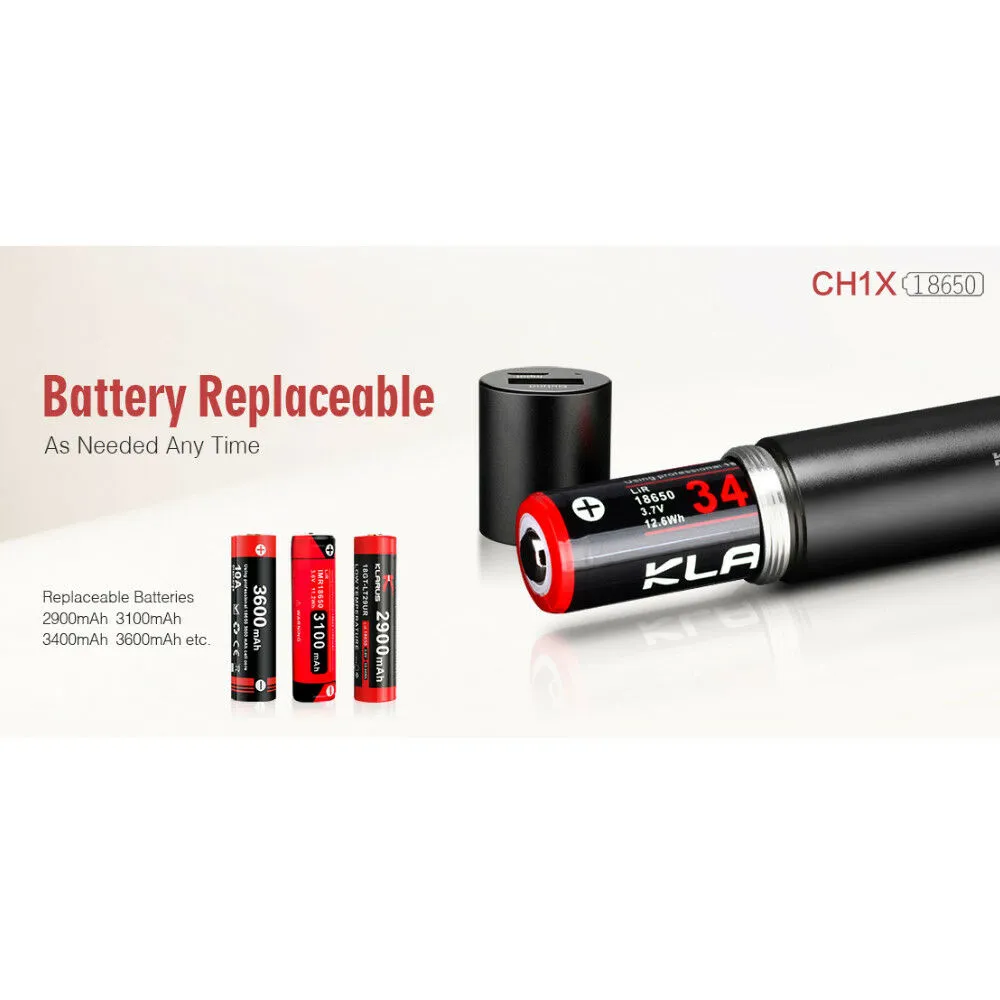 Klarus CH1X Multi-Functional Mini 2-in-1 Power Bank and Battery Charger - Black
