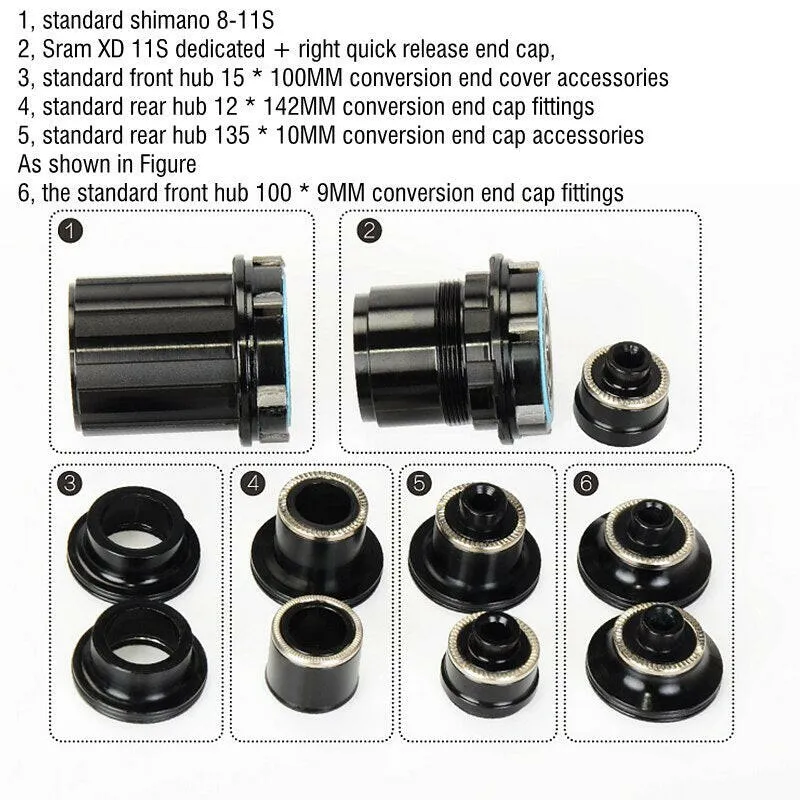 Koozer 11S 12S Freehub XM490 BM440 PRO MTB Bicycle Hubs Converters Mountain Bike End Cap Adapter 8 9 10 11Speed XD