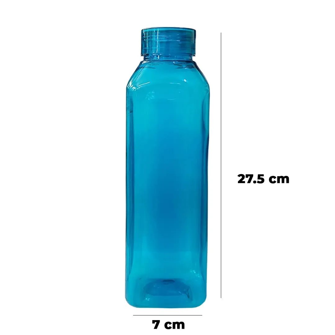 Kuber Industries BPA Free Plastic Water Bottles | Unbreakable, Leak Proof, 100% Food Grade Plastic | for Kids & Adults | Refrigerator Plastic Bottle Set of 6|Blue (Pack of 4)
