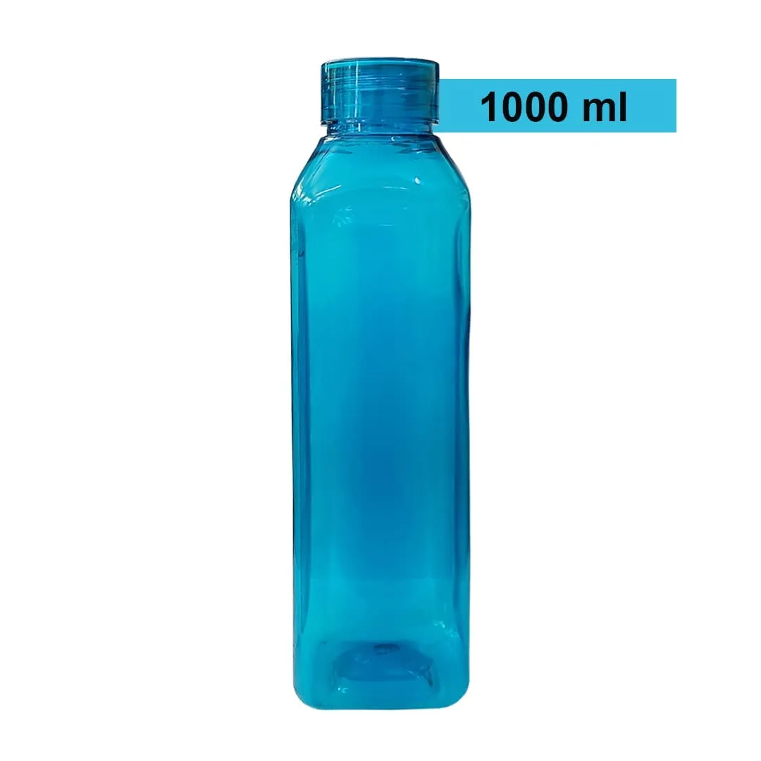 Kuber Industries BPA Free Plastic Water Bottles | Unbreakable, Leak Proof, 100% Food Grade Plastic | for Kids & Adults | Refrigerator Plastic Bottle Set of 6|Blue (Pack of 4)