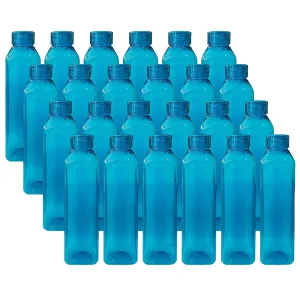 Kuber Industries BPA Free Plastic Water Bottles | Unbreakable, Leak Proof, 100% Food Grade Plastic | for Kids & Adults | Refrigerator Plastic Bottle Set of 6|Blue (Pack of 4)