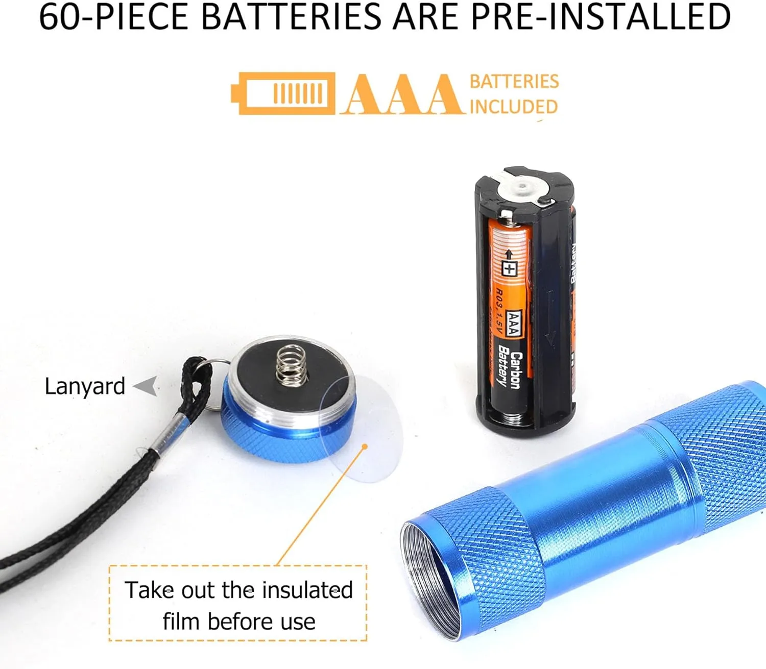 Mini LED Flashlights (Batteries Included) - 100k hrs LED Runtime