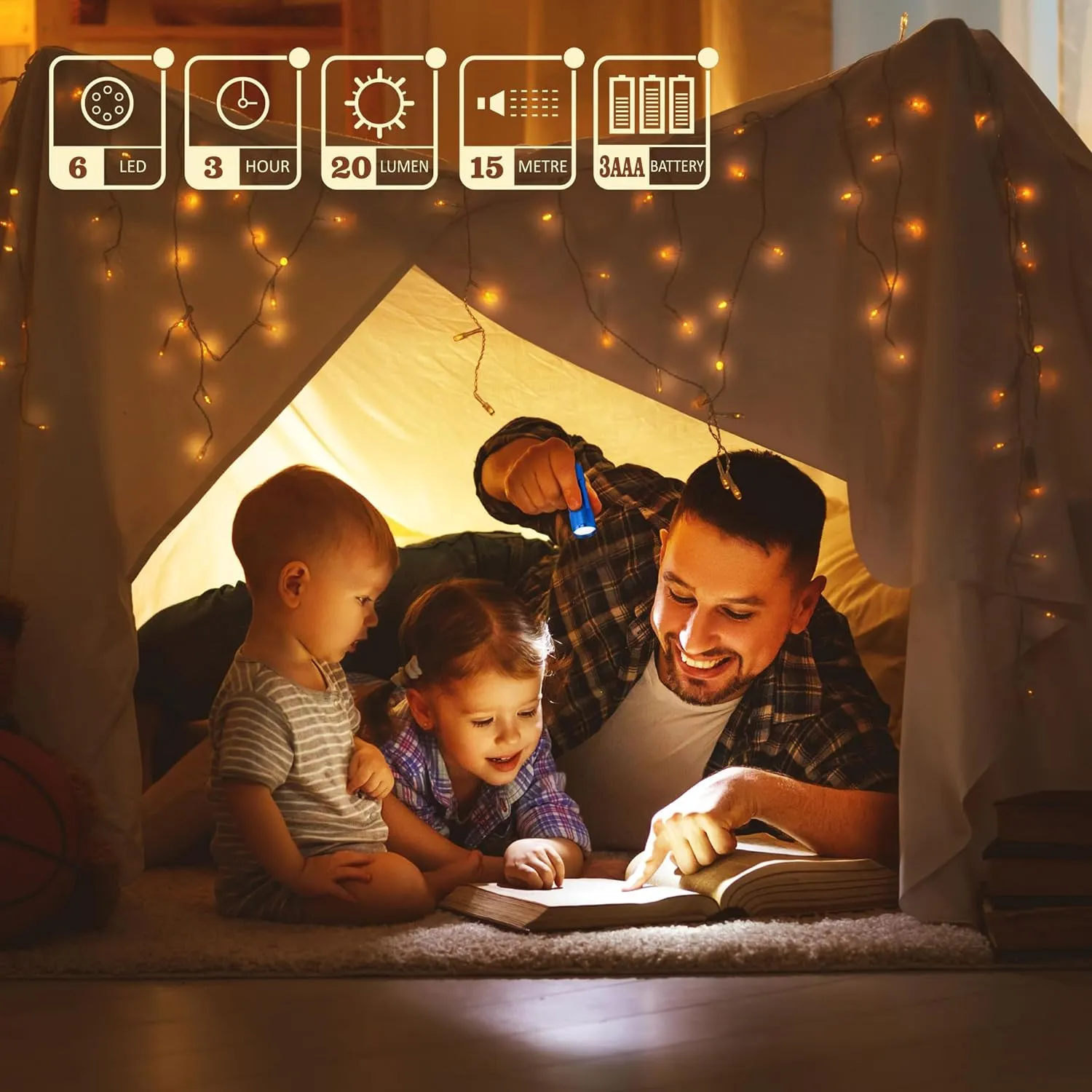 Mini LED Flashlights (Batteries Included) - 100k hrs LED Runtime