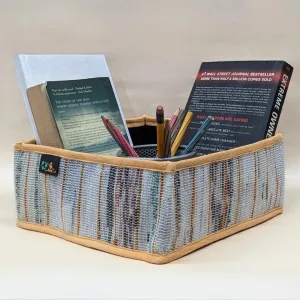 Multicolored Upcycled Handwoven Collapsible Storage Basket Small (CSBS0724-007) PS_W