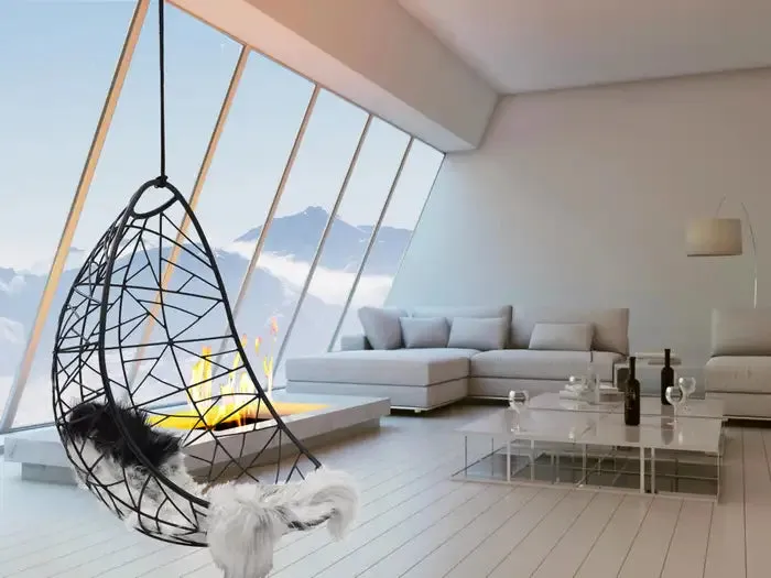 Nest Egg Hanging Swing Chair in Glossy White