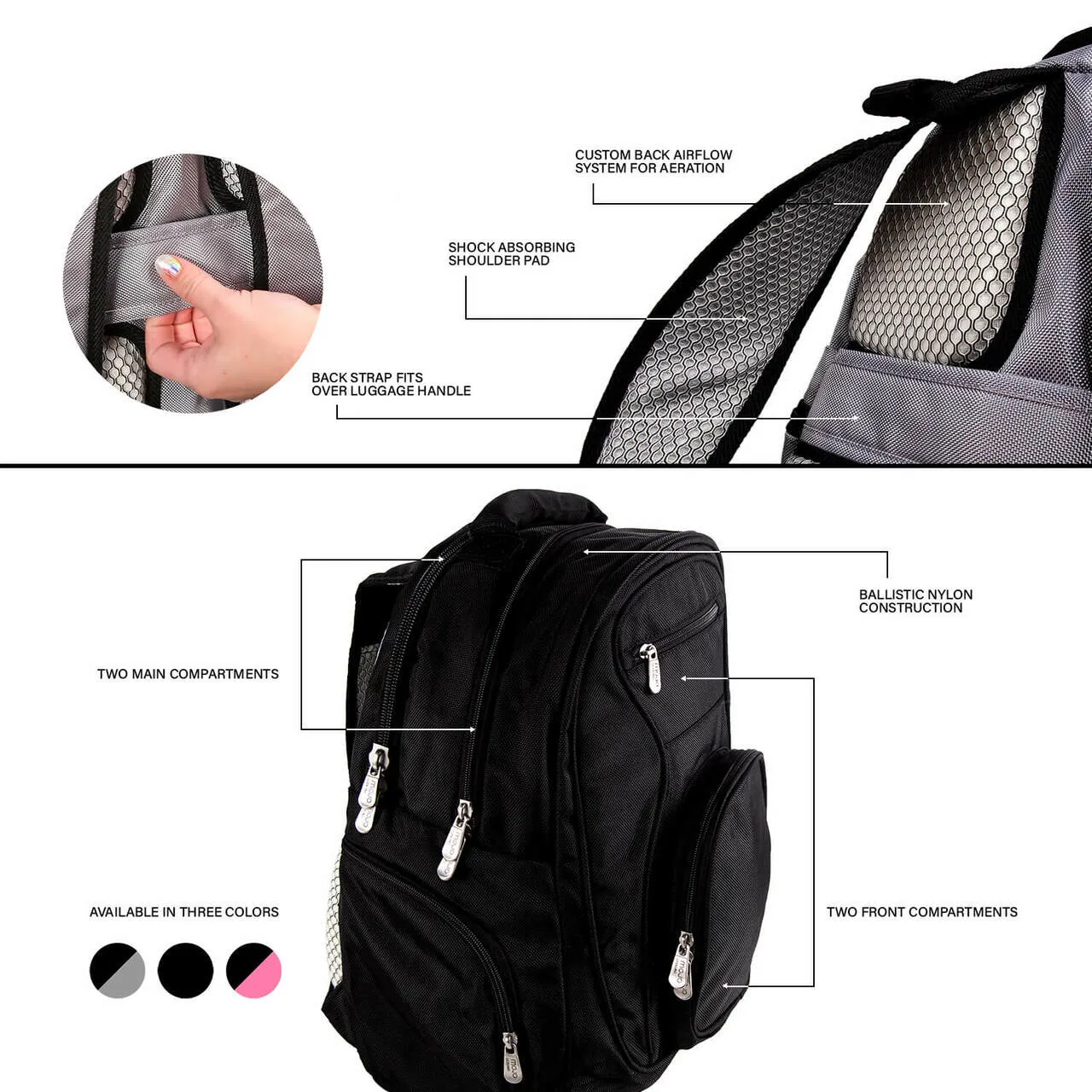 Northwestern Laptop Backpack Black