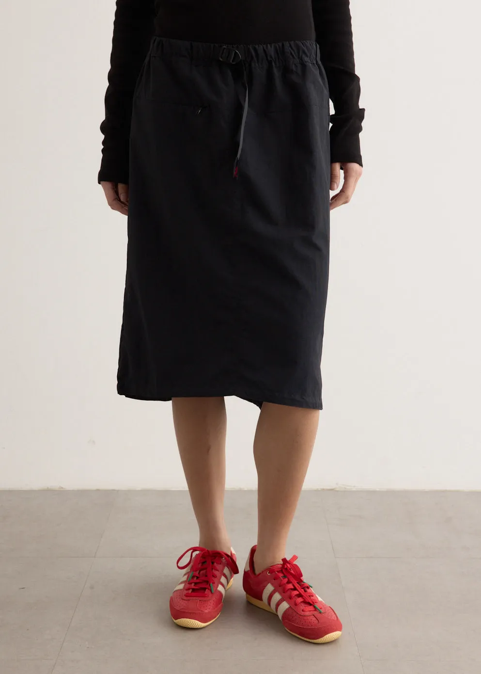 Nylon Packable Midi Skirt