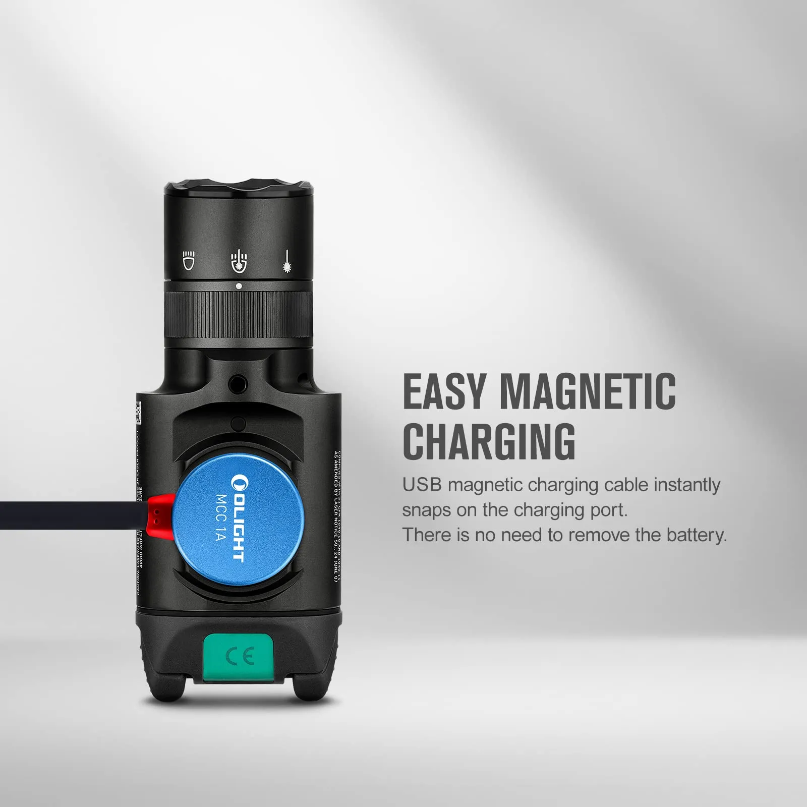 OLIGHT Baldr Pro R 1350 Lumens Magnetic USB Rechargeable Tactical Flashlight with Green Beam and White LED Combo, Rail Mount Weaponlight Compatible with 1913 or GL Rail, Built-in Battery