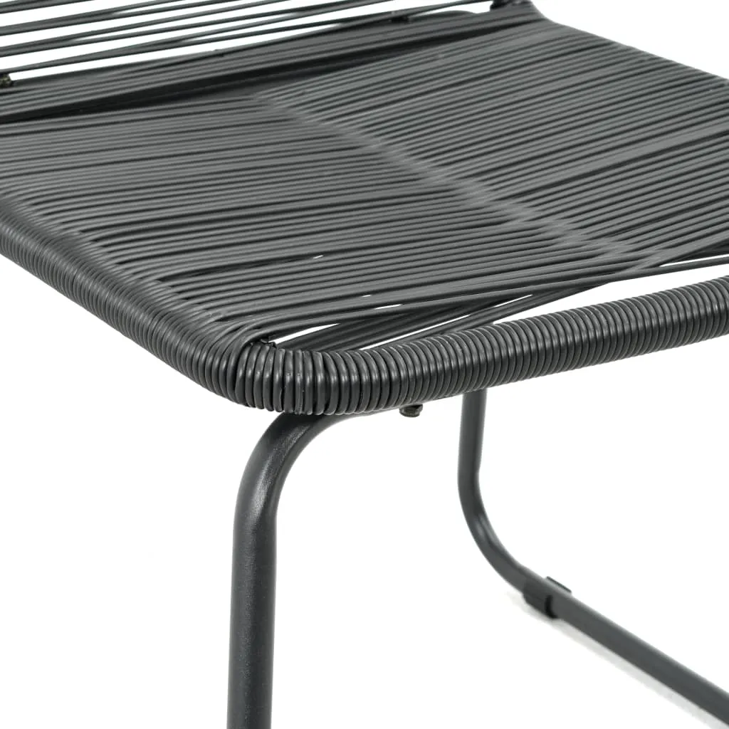 Patio Chairs Outdoor Patio Dining Chair with Backrest Poly Rattan Black