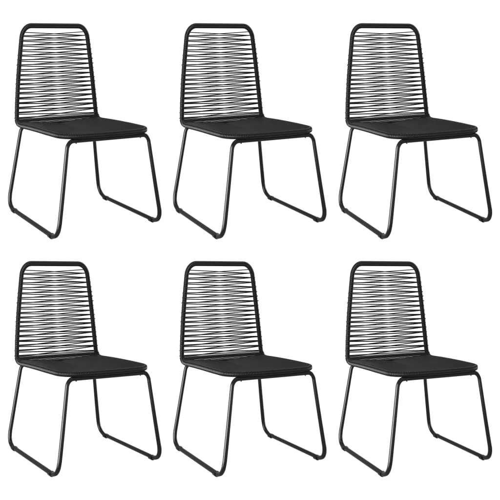 Patio Chairs Outdoor Patio Dining Chair with Backrest Poly Rattan Black