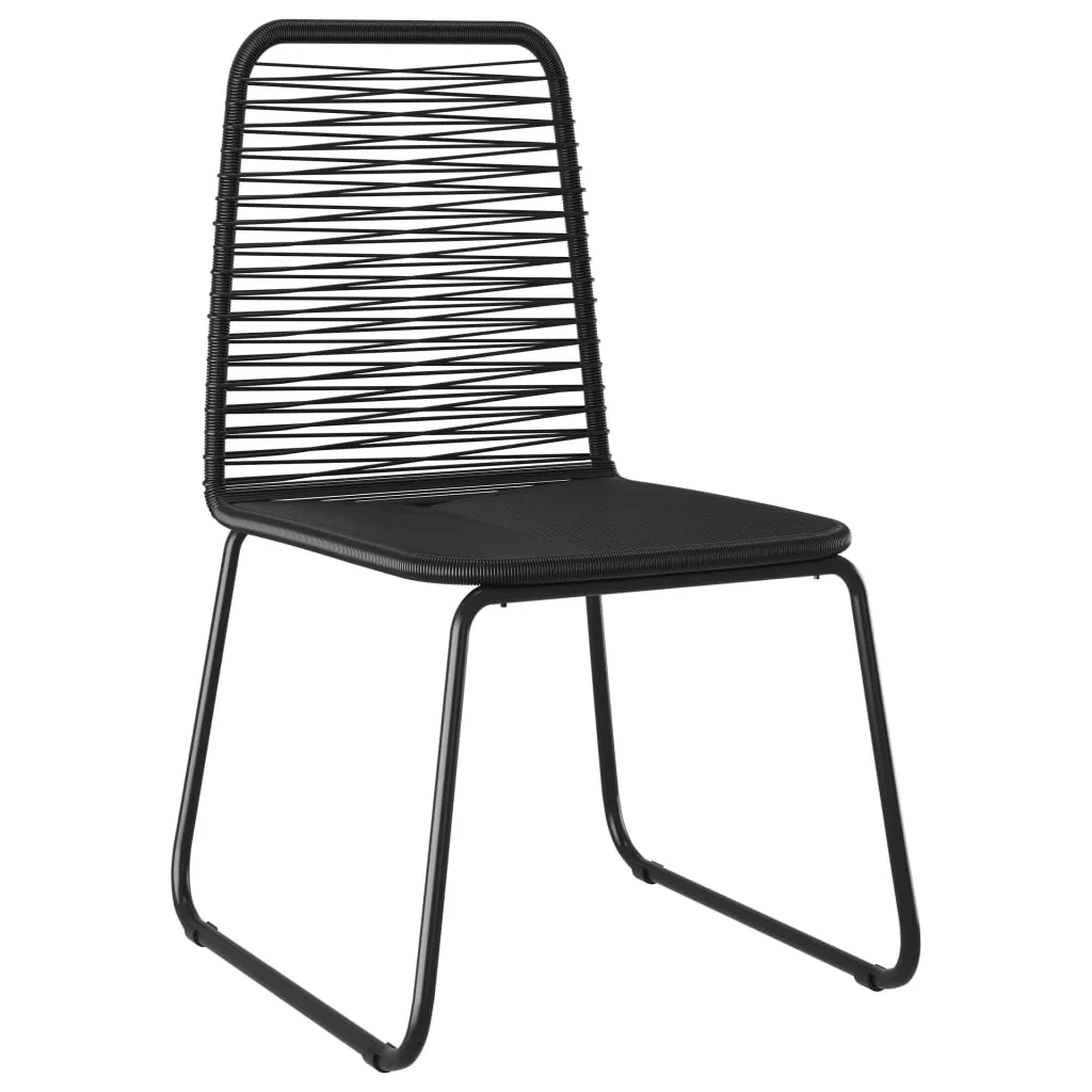 Patio Chairs Outdoor Patio Dining Chair with Backrest Poly Rattan Black