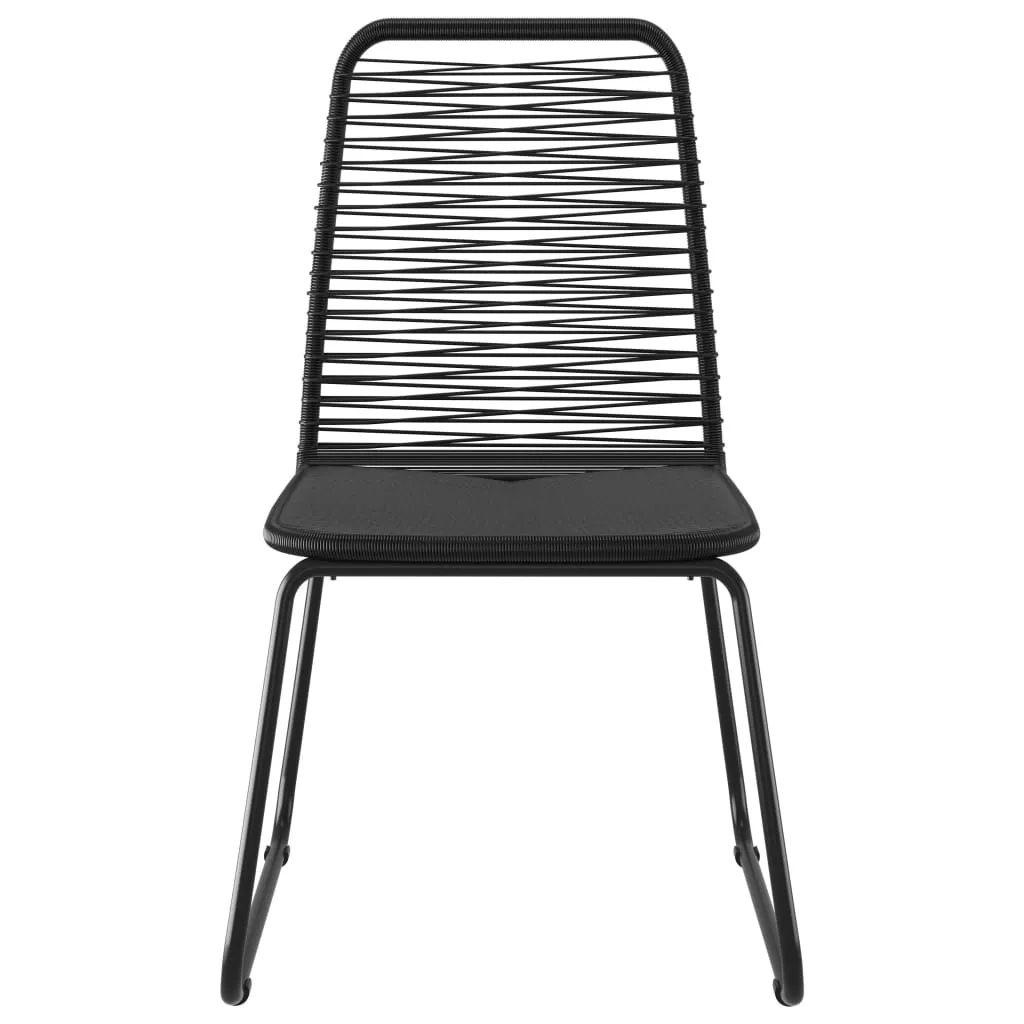 Patio Chairs Outdoor Patio Dining Chair with Backrest Poly Rattan Black