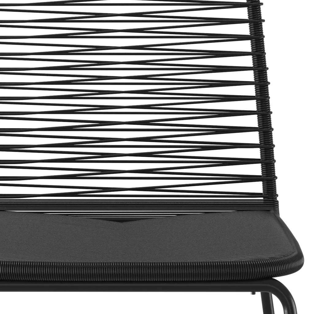 Patio Chairs Outdoor Patio Dining Chair with Backrest Poly Rattan Black