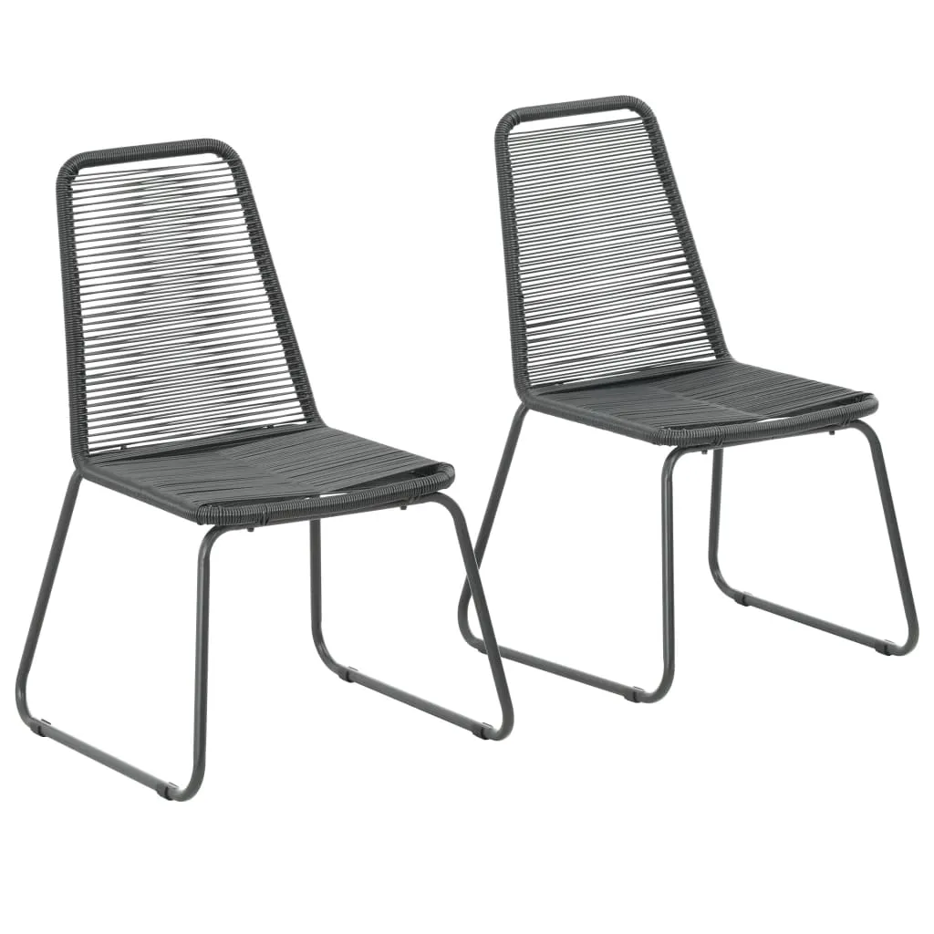 Patio Chairs Outdoor Patio Dining Chair with Backrest Poly Rattan Black