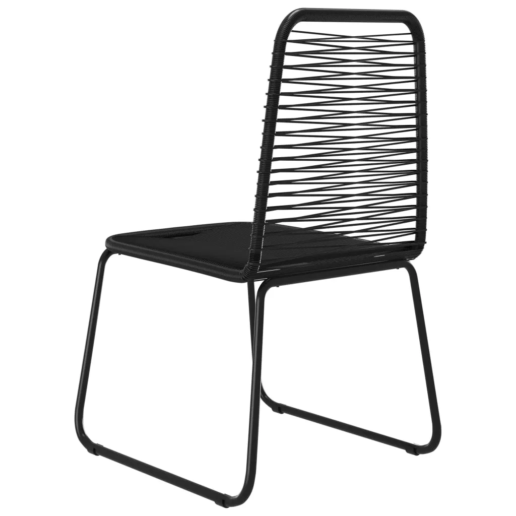 Patio Chairs Outdoor Patio Dining Chair with Backrest Poly Rattan Black