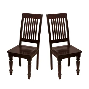 (Set of 2) Colonial Simple Wooden Chair