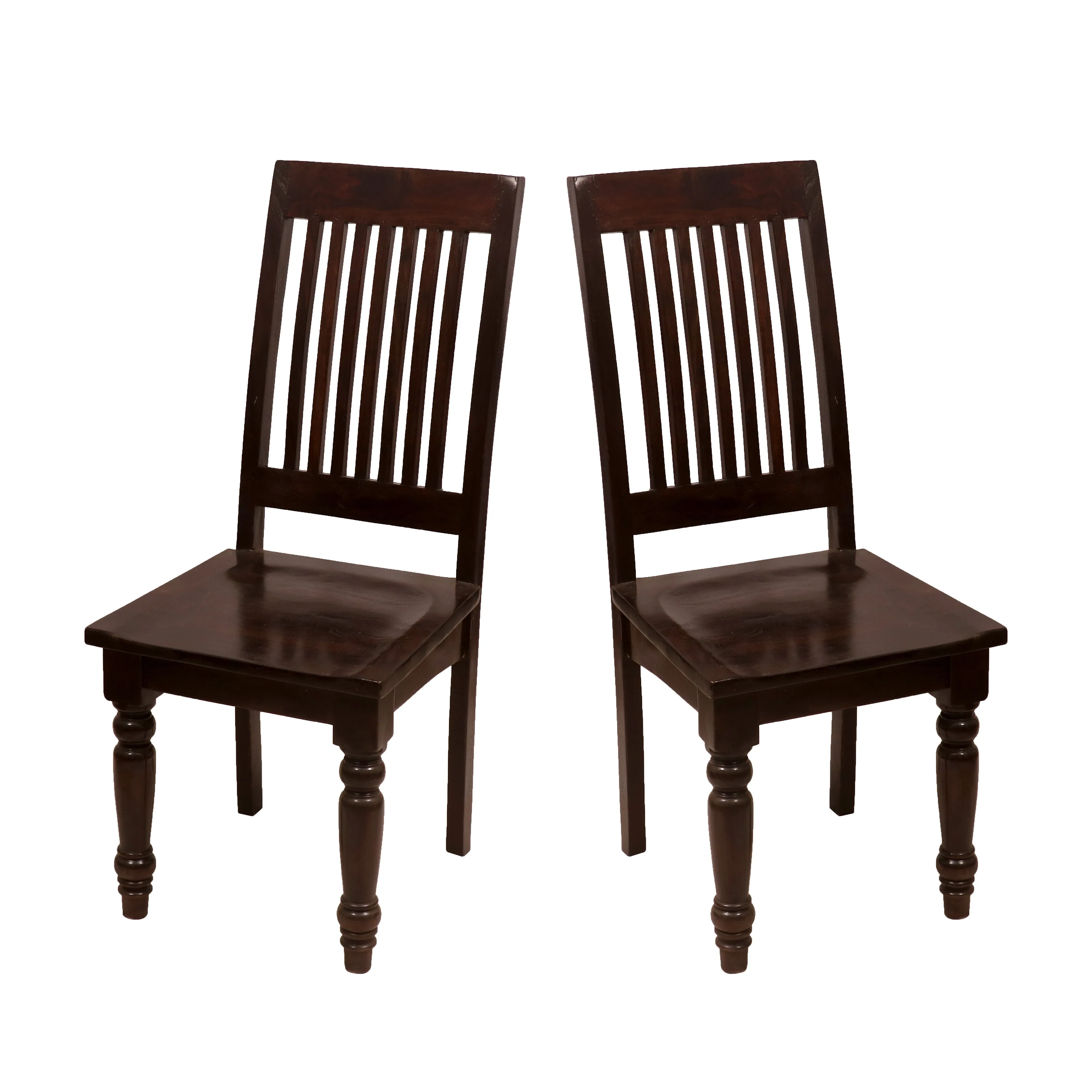 (Set of 2) Colonial Simple Wooden Chair