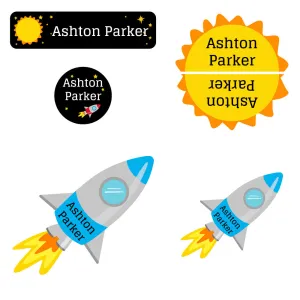 Space Preschool Labels Pack