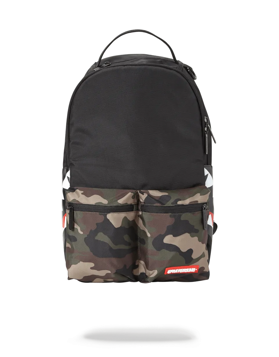 Sprayground Backpack Camo Side Shark Double Cargo Black