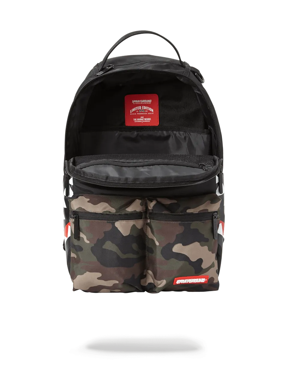 Sprayground Backpack Camo Side Shark Double Cargo Black