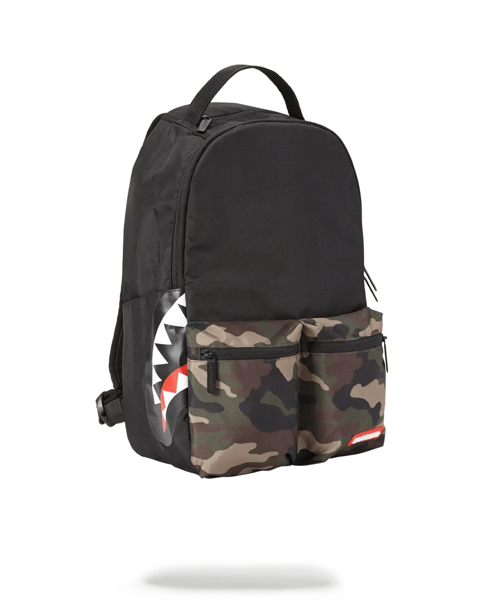 Sprayground Backpack Camo Side Shark Double Cargo Black