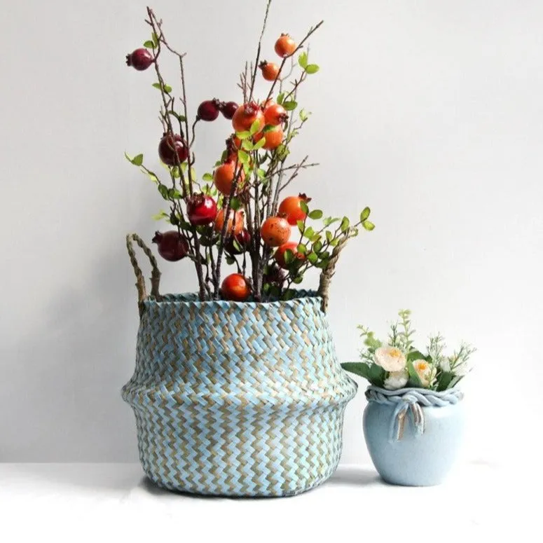 Spring Weave Wicker Basket Planter