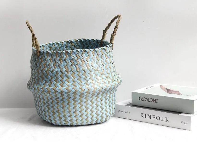 Spring Weave Wicker Basket Planter