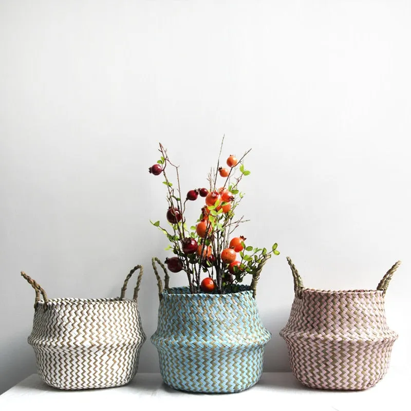 Spring Weave Wicker Basket Planter