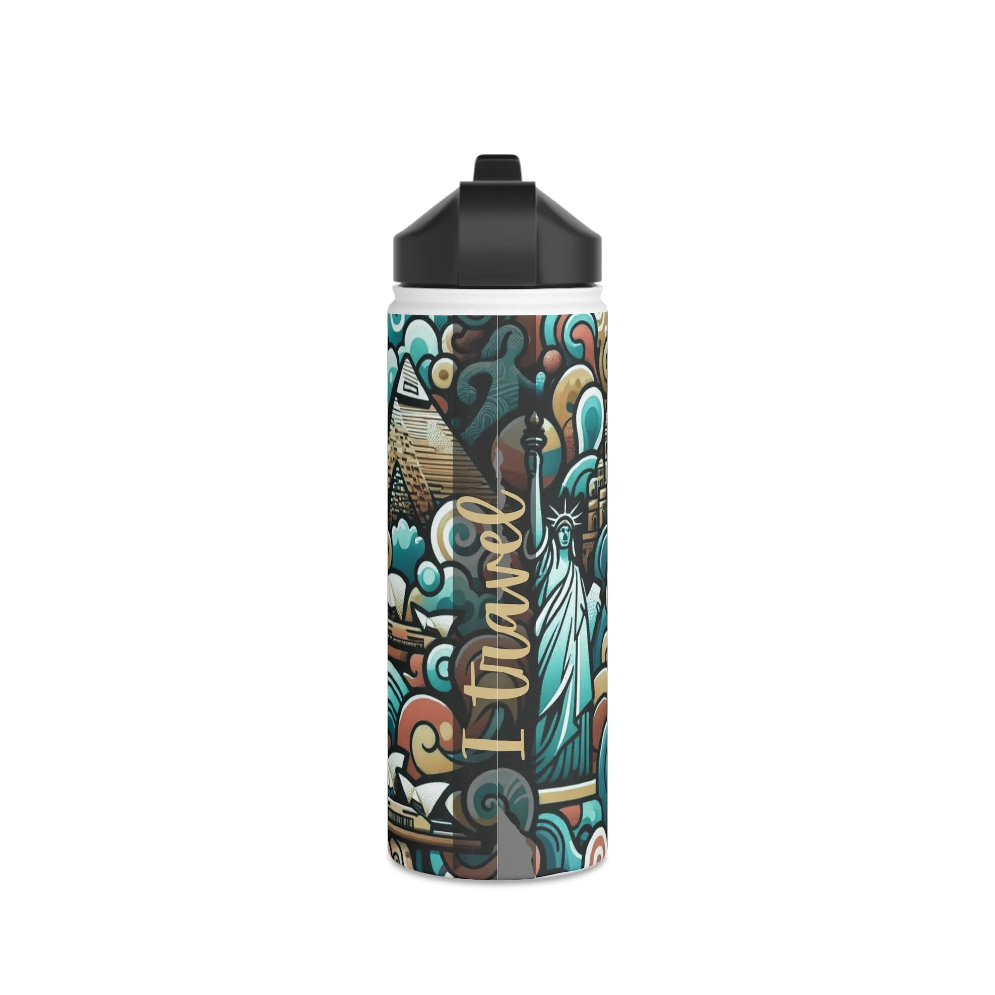 Stainless Steel Water Bottle, Standard Lid - I Travel