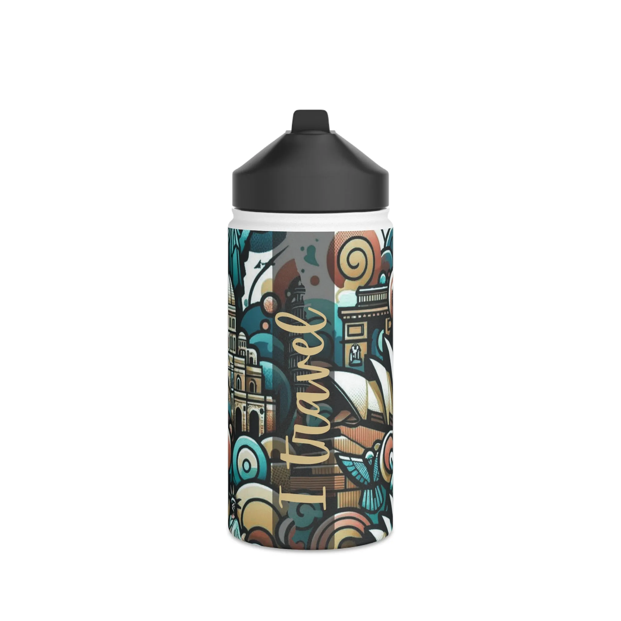 Stainless Steel Water Bottle, Standard Lid - I Travel