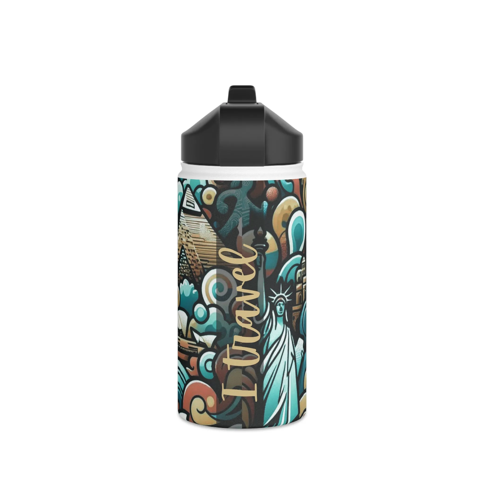 Stainless Steel Water Bottle, Standard Lid - I Travel