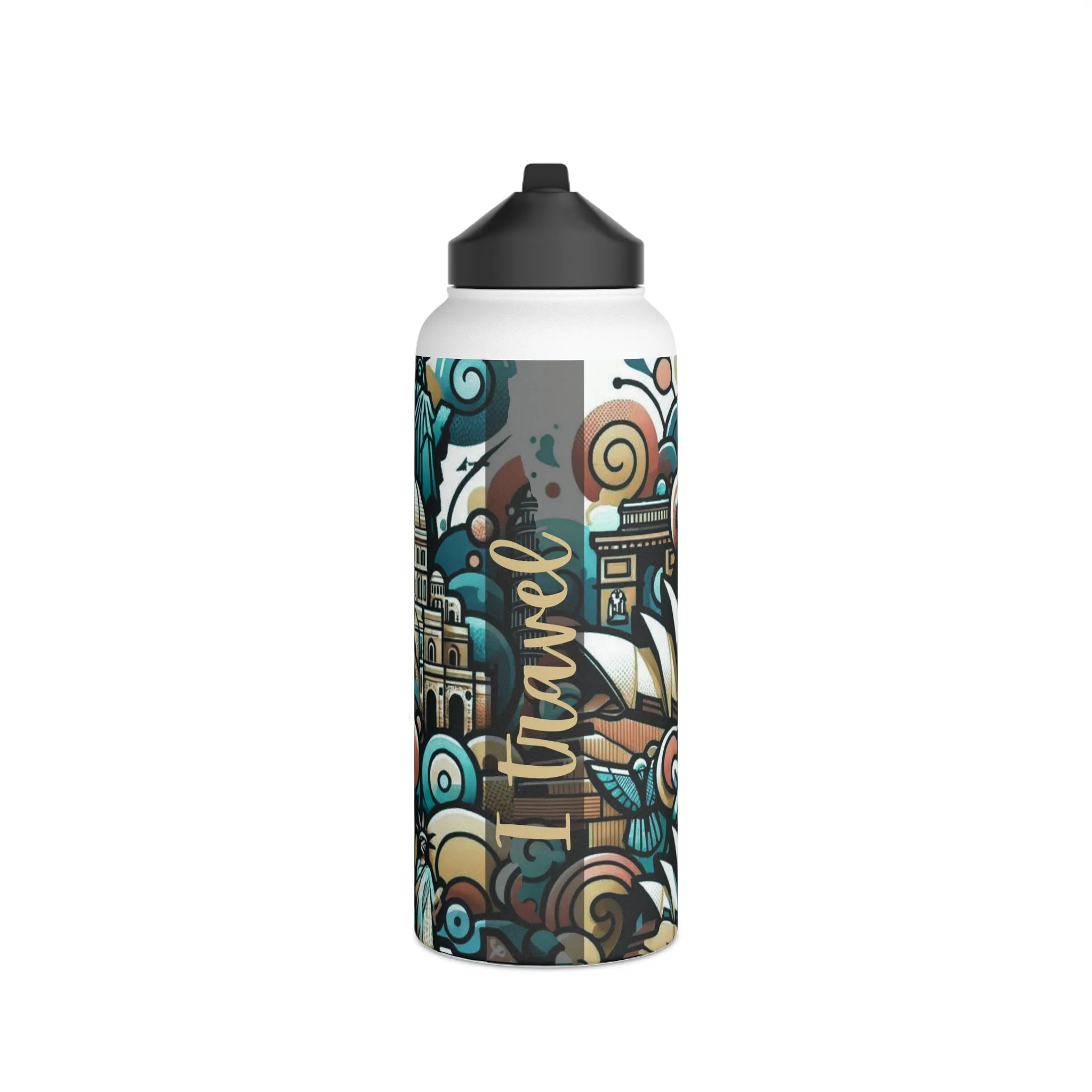 Stainless Steel Water Bottle, Standard Lid - I Travel