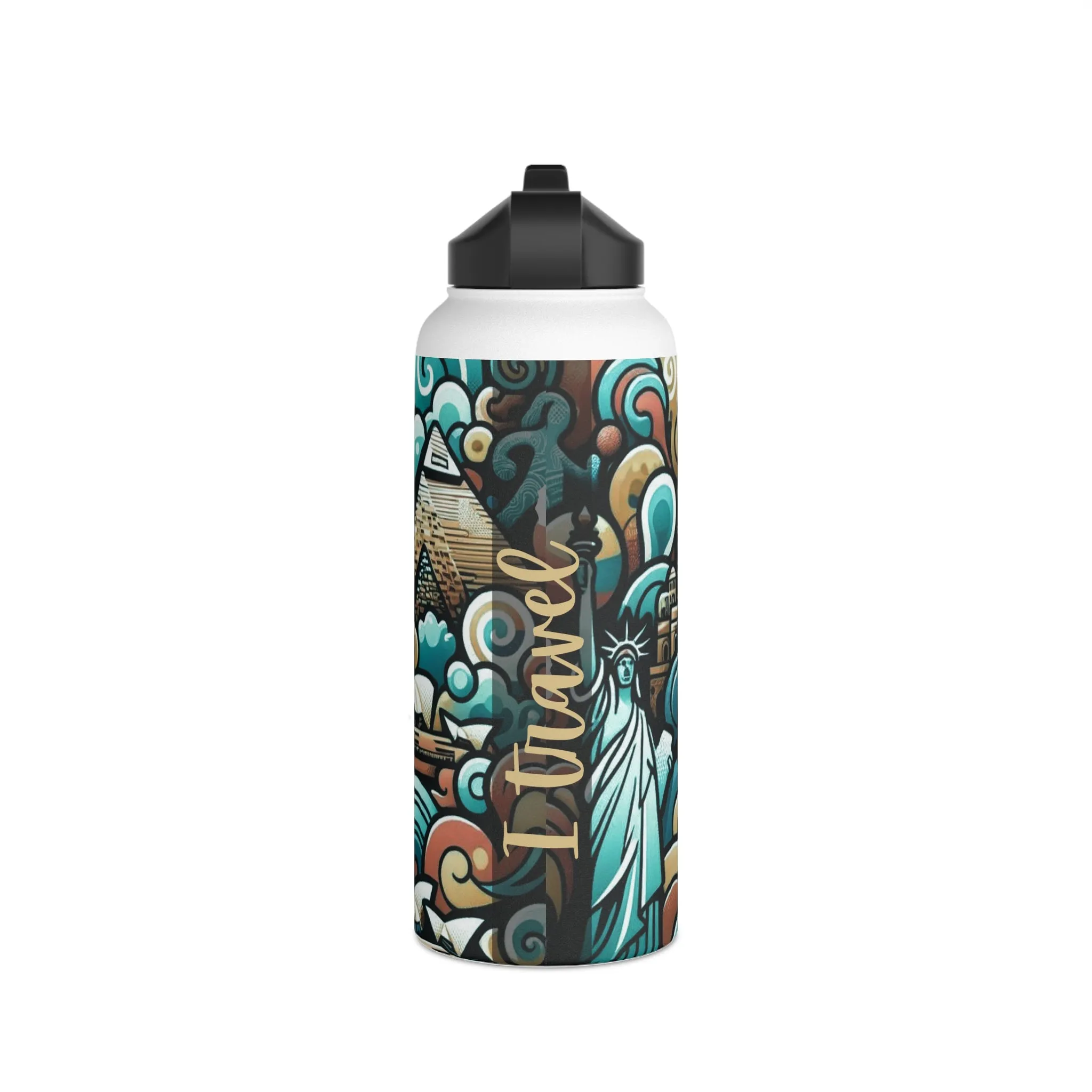 Stainless Steel Water Bottle, Standard Lid - I Travel