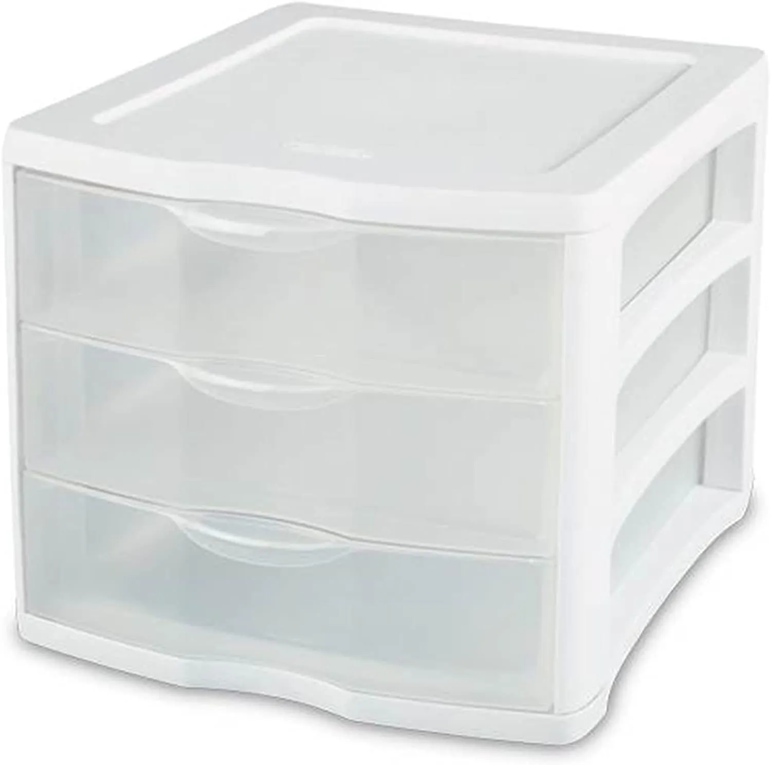 Sterilite 17918004 3 Drawer White Frame Clearview Organizer - Quantity of 2