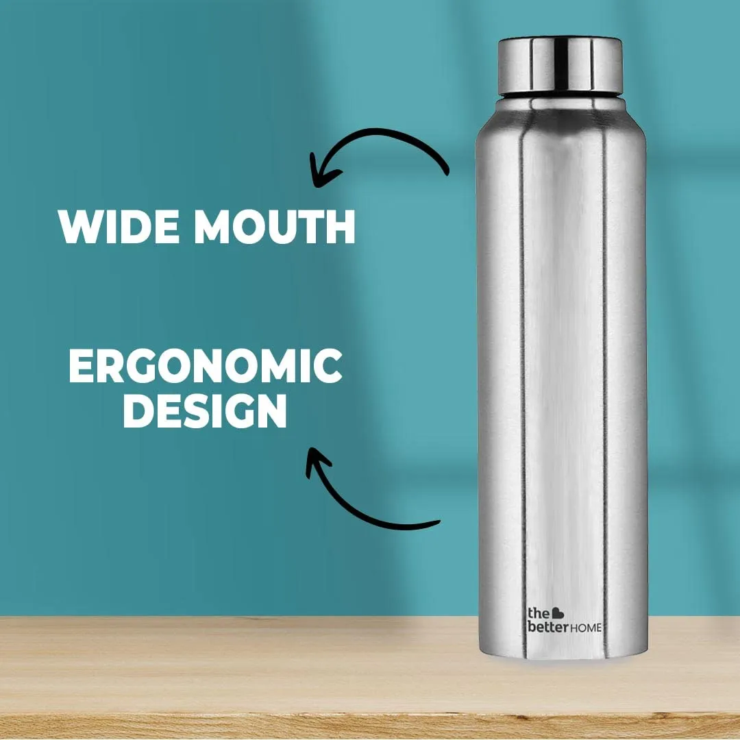 The Better Home 1000 Stainless Steel Water Bottle 1 Litre - Silver (Pack of 50) | Rust-Proof, Lightweight, Leak-Proof & Durable | Eco-Friendly, Non-Toxic & BPA Free Water Bottles 1  Litre