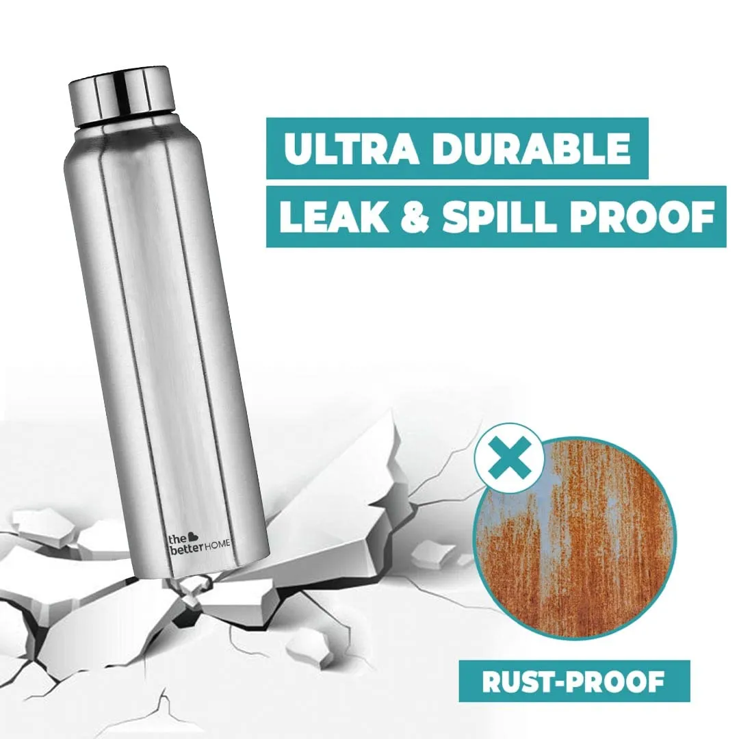 The Better Home 1000 Stainless Steel Water Bottle 1 Litre - Silver (Pack of 50) | Rust-Proof, Lightweight, Leak-Proof & Durable | Eco-Friendly, Non-Toxic & BPA Free Water Bottles 1  Litre