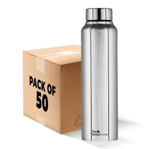 The Better Home 1000 Stainless Steel Water Bottle 1 Litre - Silver (Pack of 50) | Rust-Proof, Lightweight, Leak-Proof & Durable | Eco-Friendly, Non-Toxic & BPA Free Water Bottles 1  Litre
