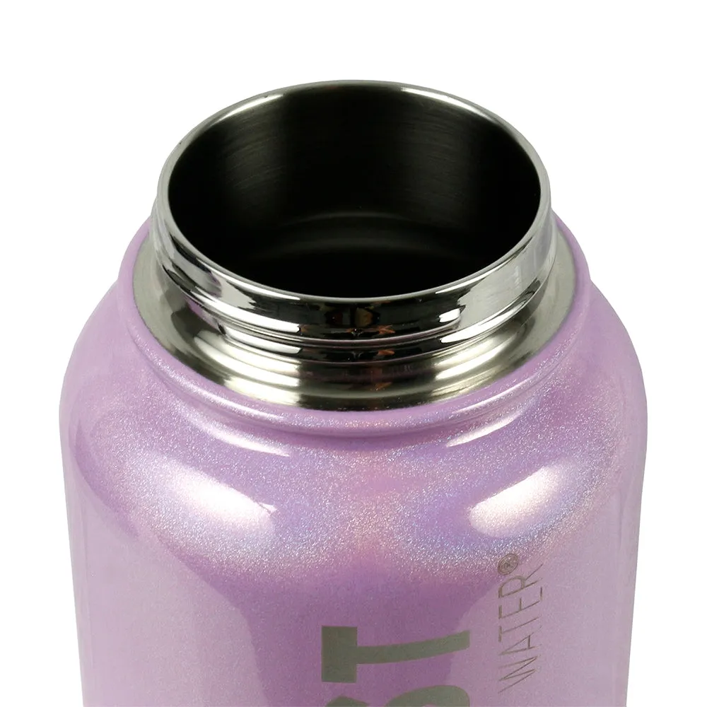The Coldest Sports Water Bottle 32oz Straw Lid Stainless Steel Purple Glitter