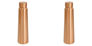 USHA SHRIRAM Pure Copper Water Bottle 1 Litre | Eco-Friendly, Biodegradable & Non-Toxic | Water Bottle for Kids & Adults | Lightweight, Leak-Proof & Rust-Free Tamba Bottle (2Pcs)